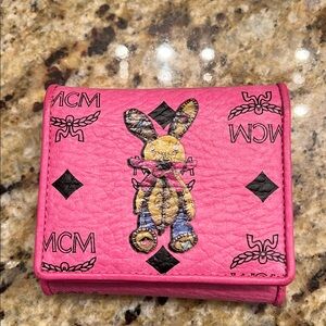 MCM Pink Bunny TriFold Wallet